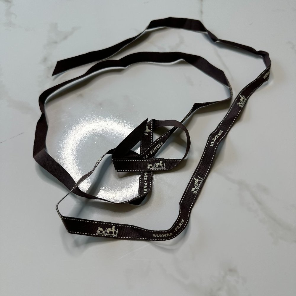 Authentic Hermes Paris Brown Ribbon 65.5"